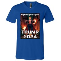 Trump Is My President 2024 Fight! Fight! Fight! Gift V-Neck T-Shirt