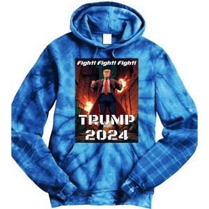 Trump Is My President 2024 Fight! Fight! Fight! Gift Tie Dye Hoodie