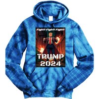 Trump Is My President 2024 Fight! Fight! Fight! Gift Tie Dye Hoodie