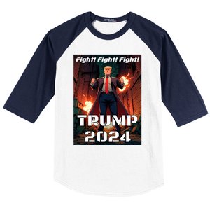 Trump Is My President 2024 Fight! Fight! Fight! Gift Baseball Sleeve Shirt