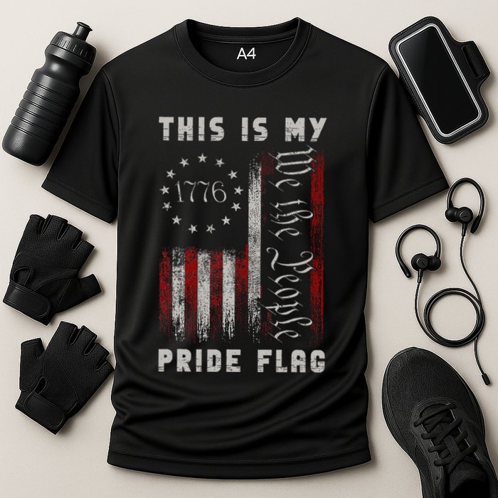 This Is My Pride Flag Usa American 4th Of July Cooling Performance Crew T-Shirt