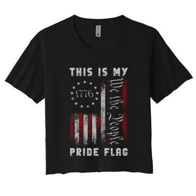This Is My Pride Flag Usa American 4th Of July Crop Top