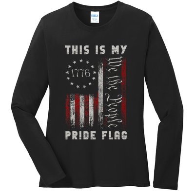 This Is My Pride Flag Usa American 4th Of July Ladies Long Sleeve Shirt