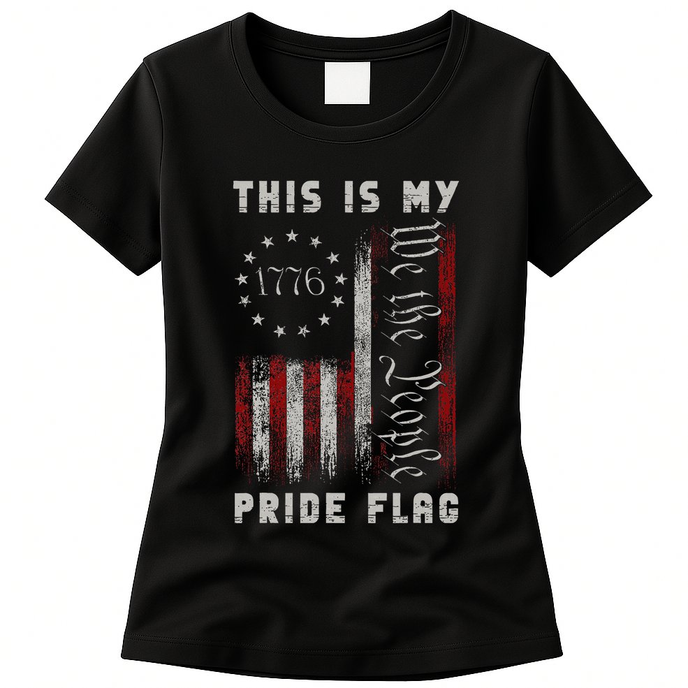 This Is My Pride Flag Usa American 4th Of July Womens T-Shirt