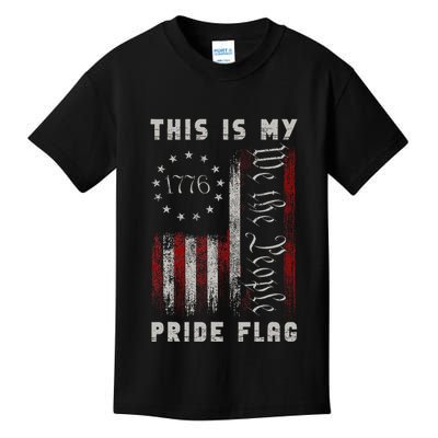 This Is My Pride Flag Usa American 4th Of July Kids T-Shirt