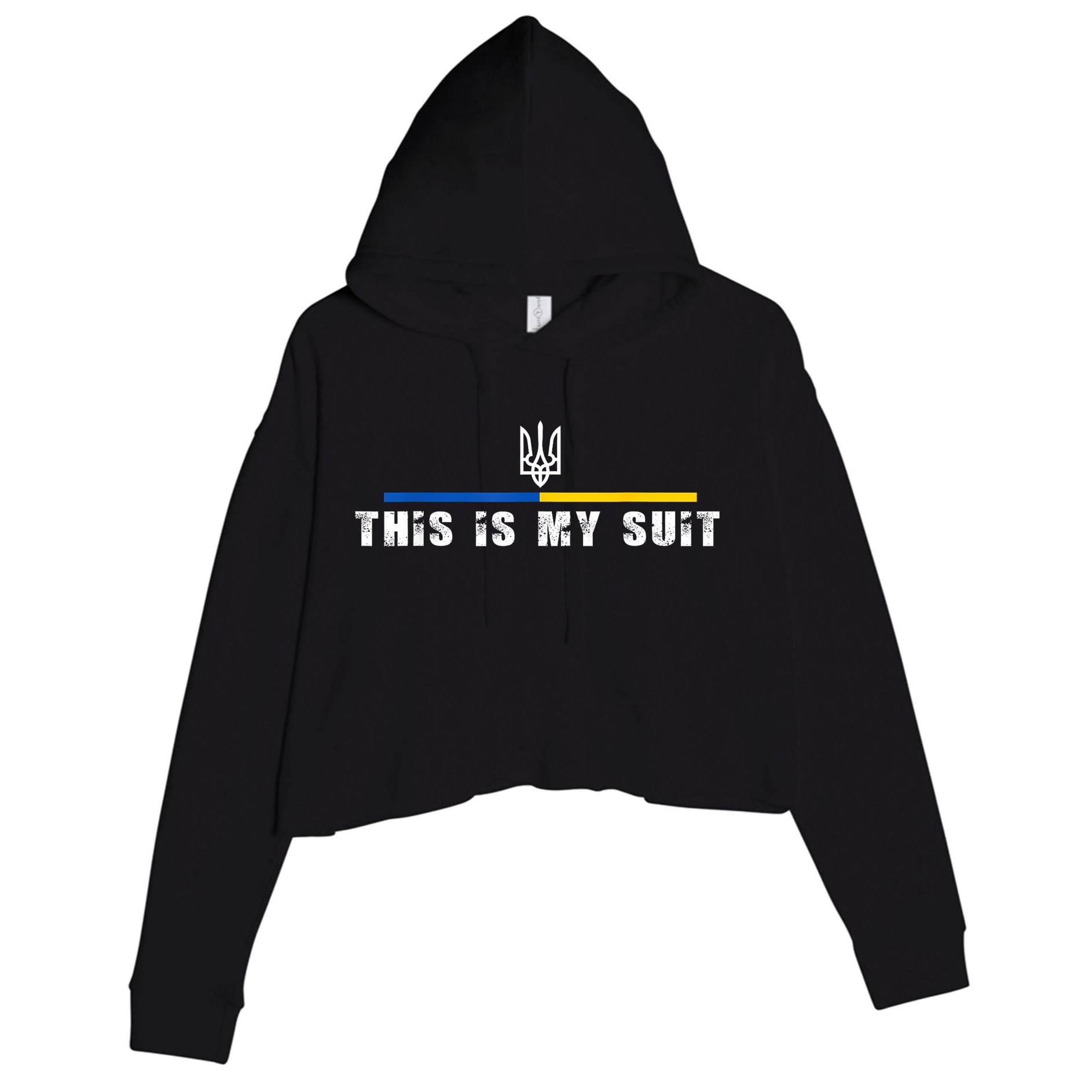 This Is My Suit Support Zelensky Ukrainian Suit Crop Fleece Hoodie