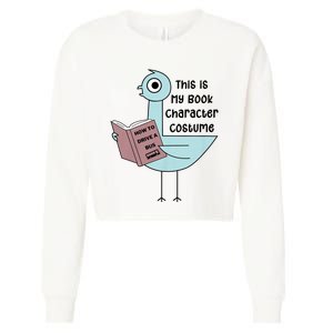 This Is My Book Character Costume Funny Pigeon Reading Cropped Pullover Crew