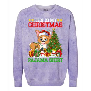 This Is My Christmas Tree Pajamas Welsh Corgi Dog Christmas Gift Colorblast Crewneck Sweatshirt