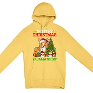 This Is My Christmas Tree Pajamas Welsh Corgi Dog Christmas Gift Premium Pullover Hoodie