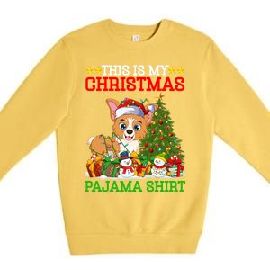 This Is My Christmas Tree Pajamas Welsh Corgi Dog Christmas Gift Premium Crewneck Sweatshirt