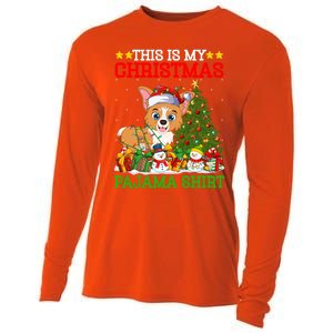 This Is My Christmas Tree Pajamas Welsh Corgi Dog Christmas Gift Cooling Performance Long Sleeve Crew