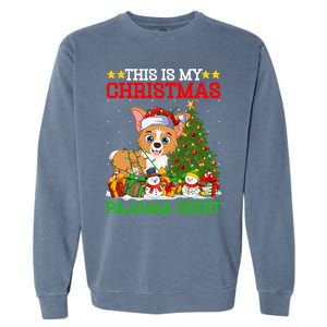 This Is My Christmas Tree Pajamas Welsh Corgi Dog Christmas Gift Garment-Dyed Sweatshirt