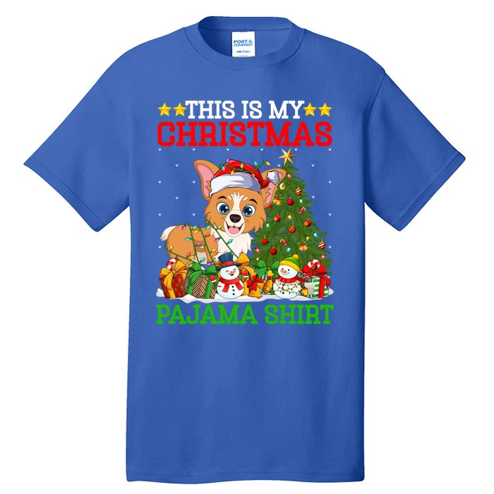 This Is My Christmas Tree Pajamas Welsh Corgi Dog Christmas Gift Tall T-Shirt