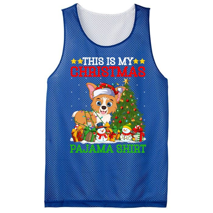 This Is My Christmas Tree Pajamas Welsh Corgi Dog Christmas Gift Mesh Reversible Basketball Jersey Tank