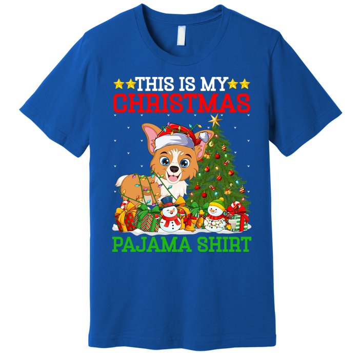 This Is My Christmas Tree Pajamas Welsh Corgi Dog Christmas Gift Premium T-Shirt