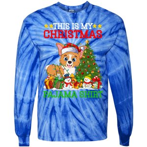 This Is My Christmas Tree Pajamas Welsh Corgi Dog Christmas Gift Tie-Dye Long Sleeve Shirt