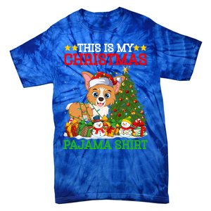 This Is My Christmas Tree Pajamas Welsh Corgi Dog Christmas Gift Tie-Dye T-Shirt