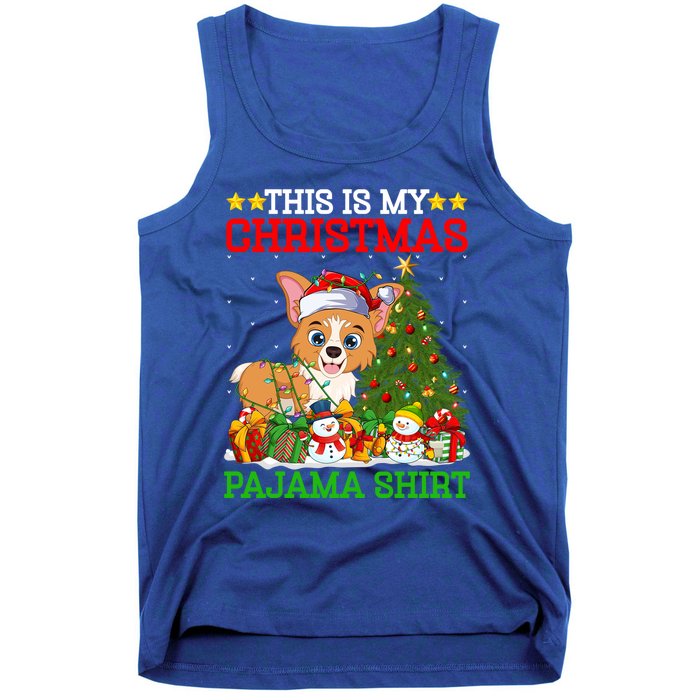 This Is My Christmas Tree Pajamas Welsh Corgi Dog Christmas Gift Tank Top