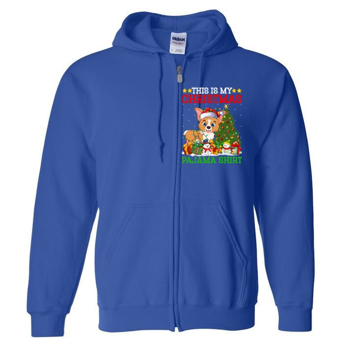 This Is My Christmas Tree Pajamas Welsh Corgi Dog Christmas Gift Full Zip Hoodie