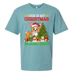 This Is My Christmas Tree Pajamas Welsh Corgi Dog Christmas Gift Sueded Cloud Jersey T-Shirt