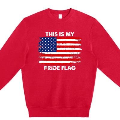 This Is My Pride Flag USA American 4th of July Patriotic Premium Crewneck Sweatshirt