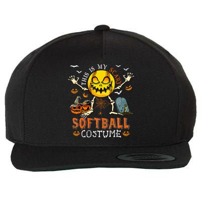 This Is My Scary Softball Costume Halloween Skeleton Lover Wool Snapback Cap