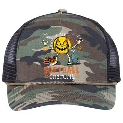 This Is My Scary Softball Costume Halloween Skeleton Lover Retro Rope Trucker Hat Cap