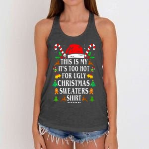 This Is My ItS Too Hot For Ugly Christmas Sweaters Women's Knotted Racerback Tank