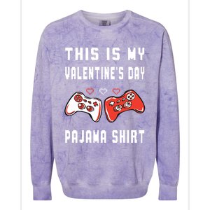 This Is My Valentine's Day Pajama Gift Video Game Lover Gift Colorblast Crewneck Sweatshirt