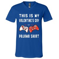 This Is My Valentine's Day Pajama Gift Video Game Lover Gift V-Neck T-Shirt