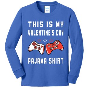 This Is My Valentine's Day Pajama Gift Video Game Lover Gift Kids Long Sleeve Shirt