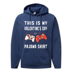 This Is My Valentine's Day Pajama Gift Video Game Lover Gift Performance Fleece Hoodie