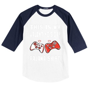 This Is My Valentine's Day Pajama Gift Video Game Lover Gift Baseball Sleeve Shirt