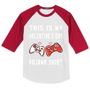 This Is My Valentine's Day Pajama Gift Video Game Lover Gift Kids Colorblock Raglan Jersey