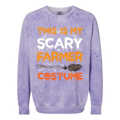 This Is My Scary Farmer Costume Halloween Gift Colorblast Crewneck Sweatshirt