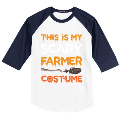 This Is My Scary Farmer Costume Halloween Gift Baseball Sleeve Shirt