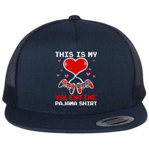 This Is My Valentines Pajama Gaming Gamer Flat Bill Trucker Hat