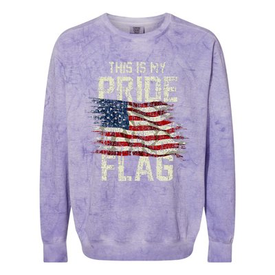 This Is My Pride Flag Usa American 4th Of July Patriotic Colorblast Crewneck Sweatshirt