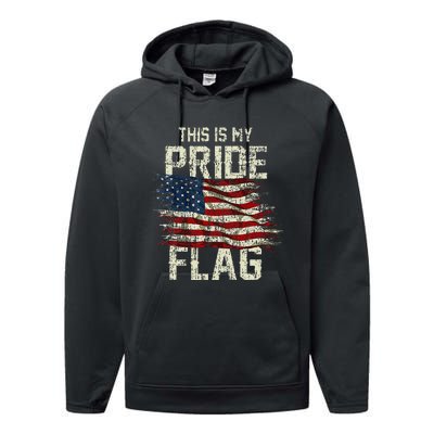 This Is My Pride Flag Usa American 4th Of July Patriotic Performance Fleece Hoodie