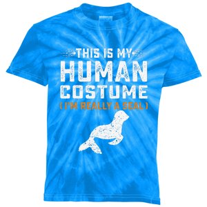 This Is My Human Costume Seal Lover Seal Animals Sea Kids Tie-Dye T-Shirt