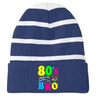 This Is My 80s Bro 80's 90's Party Striped Beanie with Solid Band