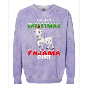 This Is My Christmas Pajama Goat Christmas Gift Colorblast Crewneck Sweatshirt