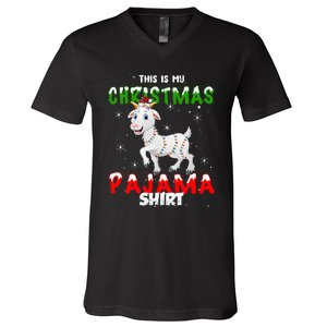 This Is My Christmas Pajama Goat Christmas Gift V-Neck T-Shirt