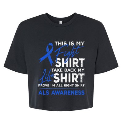 This Is My Fight ALS Awareness Ribbon Warrior Fighter Bella+Canvas Jersey Crop Tee