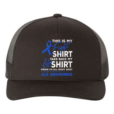 This Is My Fight ALS Awareness Ribbon Warrior Fighter Yupoong Adult 5-Panel Trucker Hat