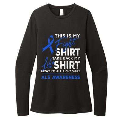 This Is My Fight ALS Awareness Ribbon Warrior Fighter Womens CVC Long Sleeve Shirt