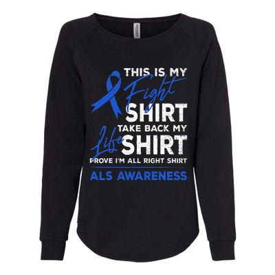 This Is My Fight ALS Awareness Ribbon Warrior Fighter Womens California Wash Sweatshirt