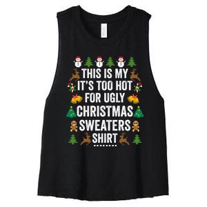 This Is My Its Too Hot For Ugly Christmas Sweaters Women's Racerback Cropped Tank