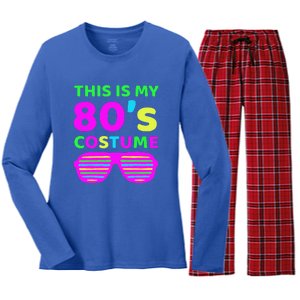 This Is My 80's Costume Outfit Eighties Retro Party Design Women's Long Sleeve Flannel Pajama Set 