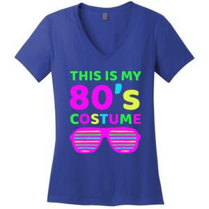 This Is My 80's Costume Outfit Eighties Retro Party Design Women's V-Neck T-Shirt